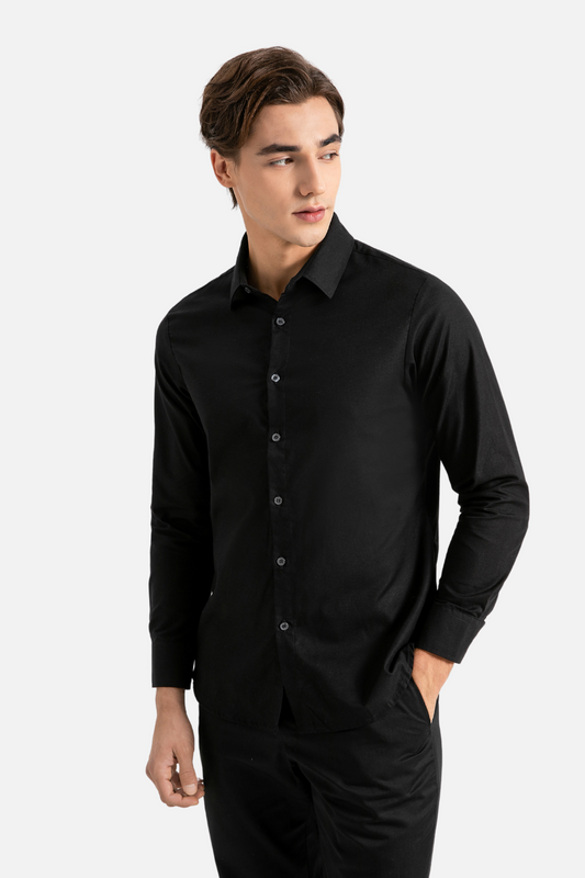 Skyler Black Shirt, Long Sleeve