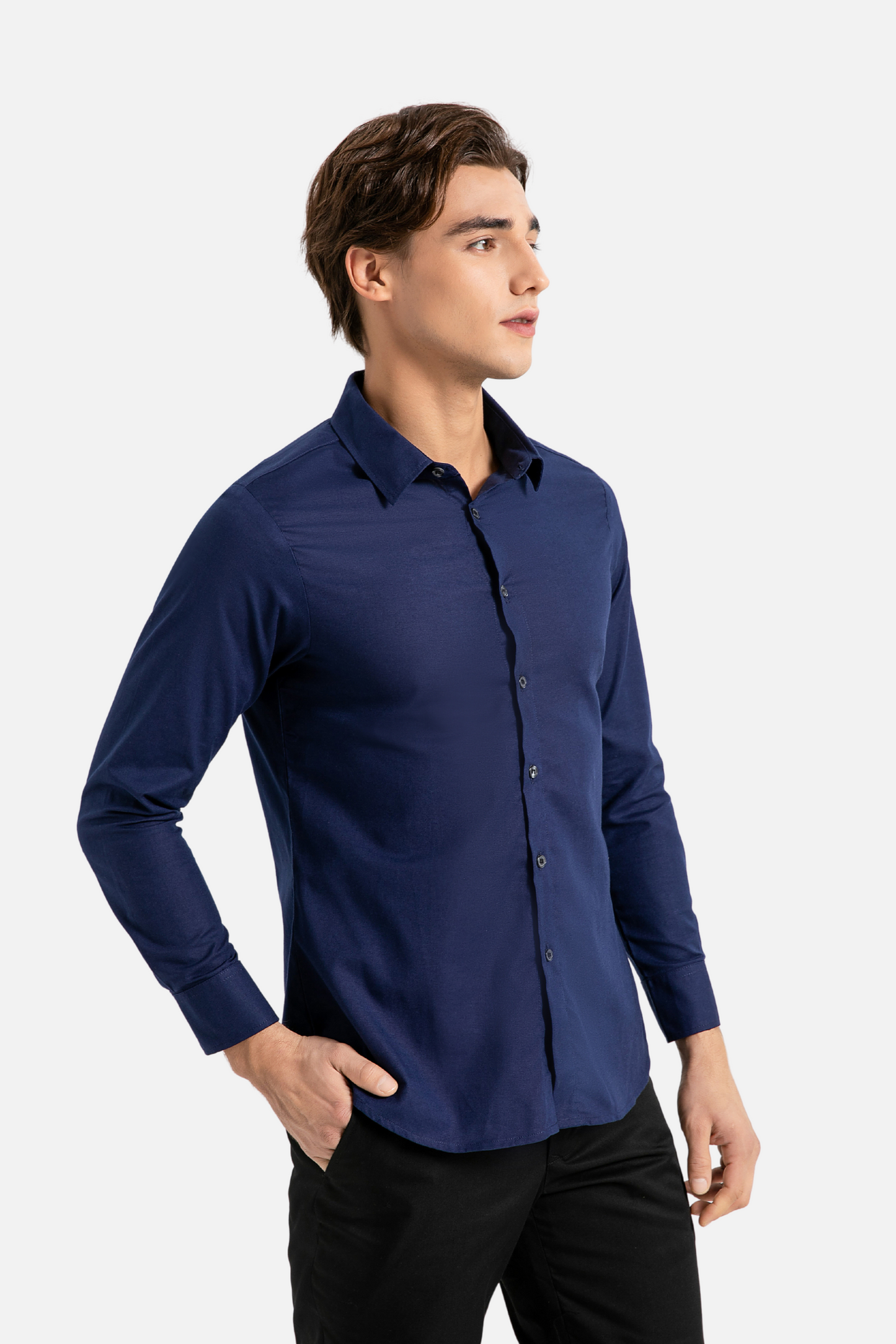 Skyler Navy Blue Shirt, Long Sleeve
