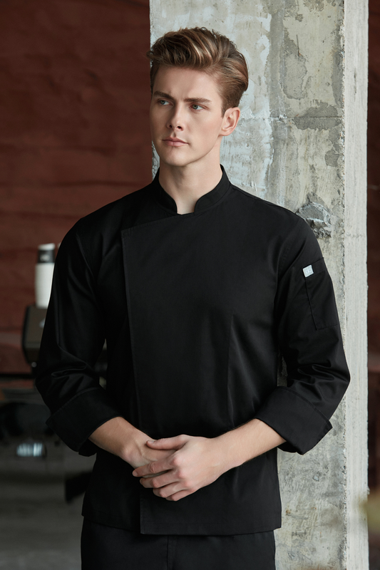 banyan black long sleeve chef jacket