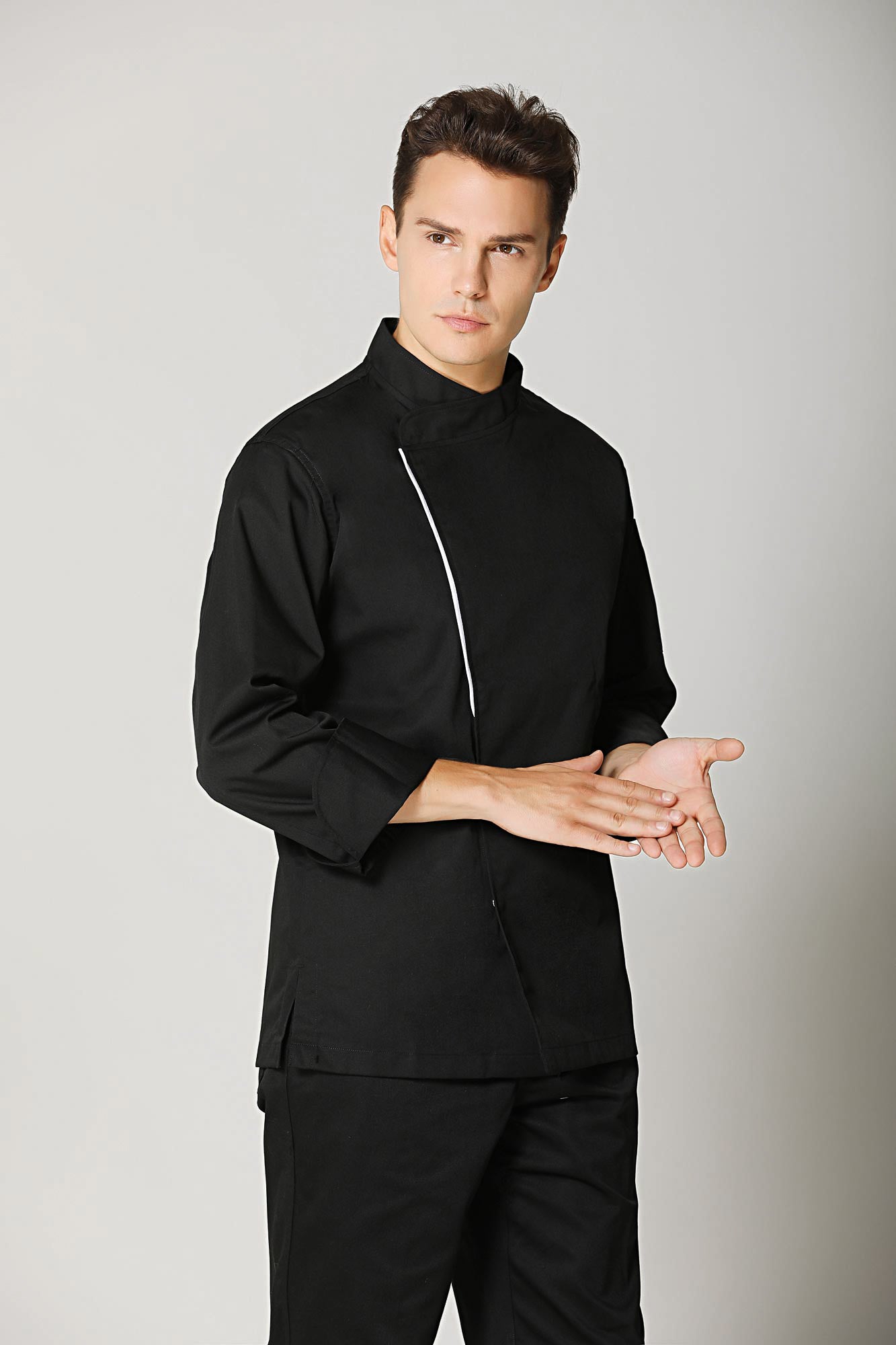 Basil Black Chef Jacket Long Sleeve