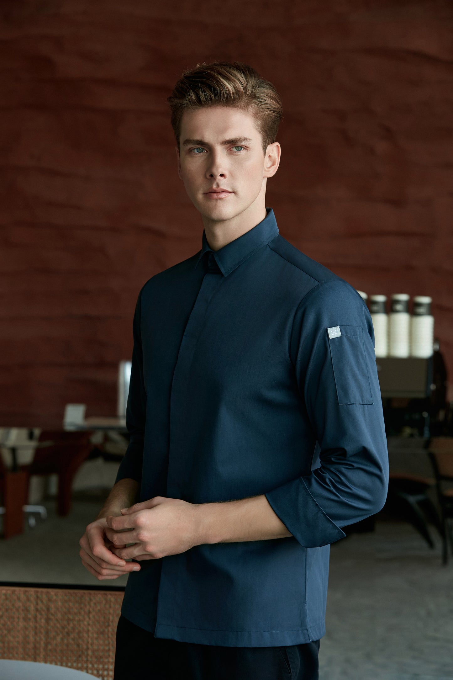 Flynn Grey Chef Jacket, Long Sleeve