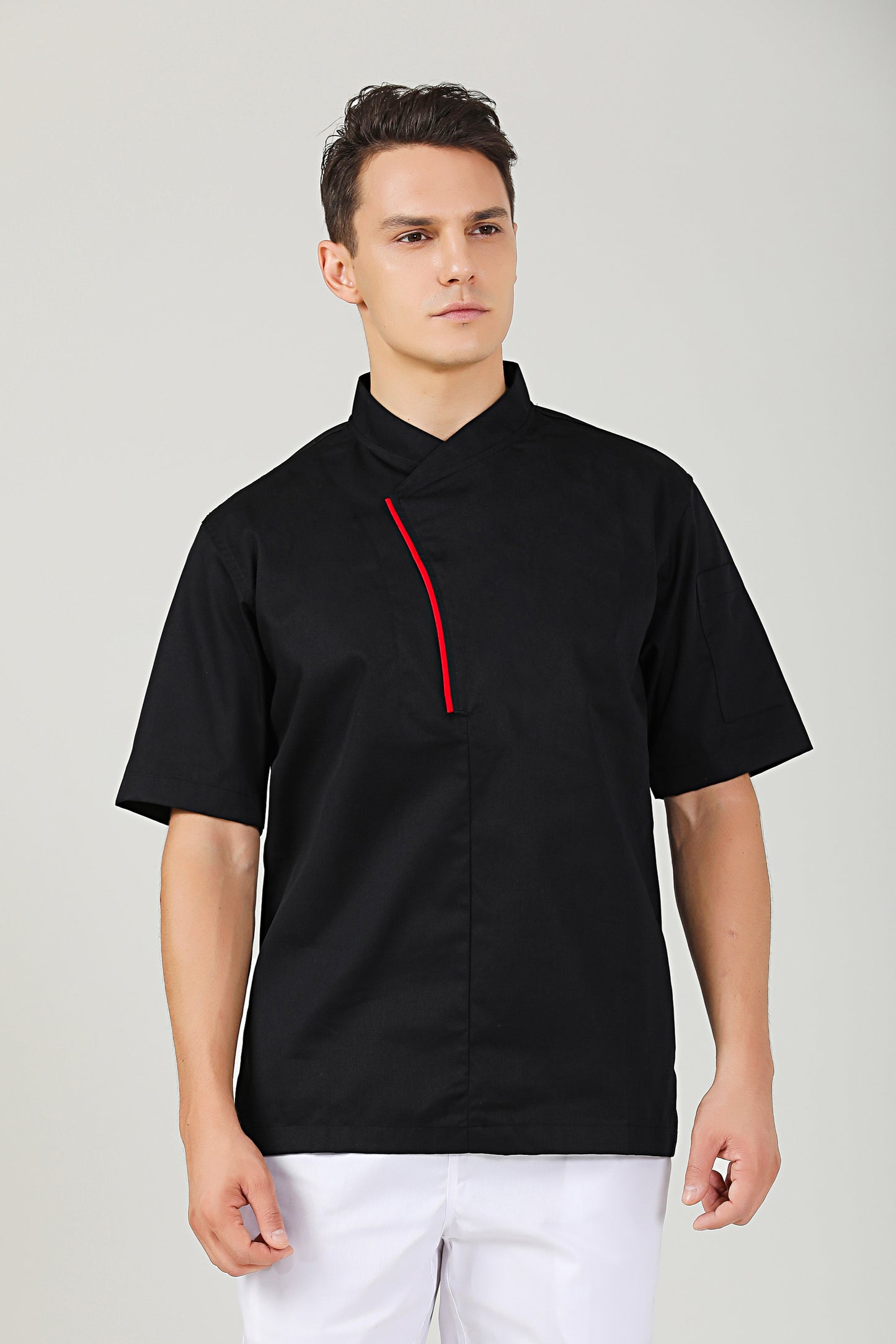 Parsley Black Chef Jacket, Short Sleeve