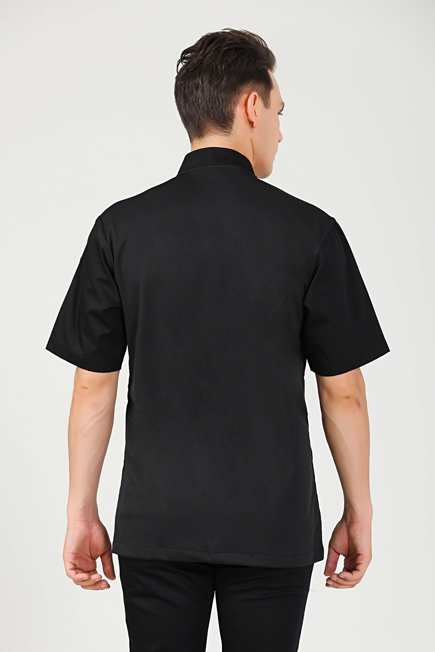 Peppermint Black Chef Jacket, Short Sleeve