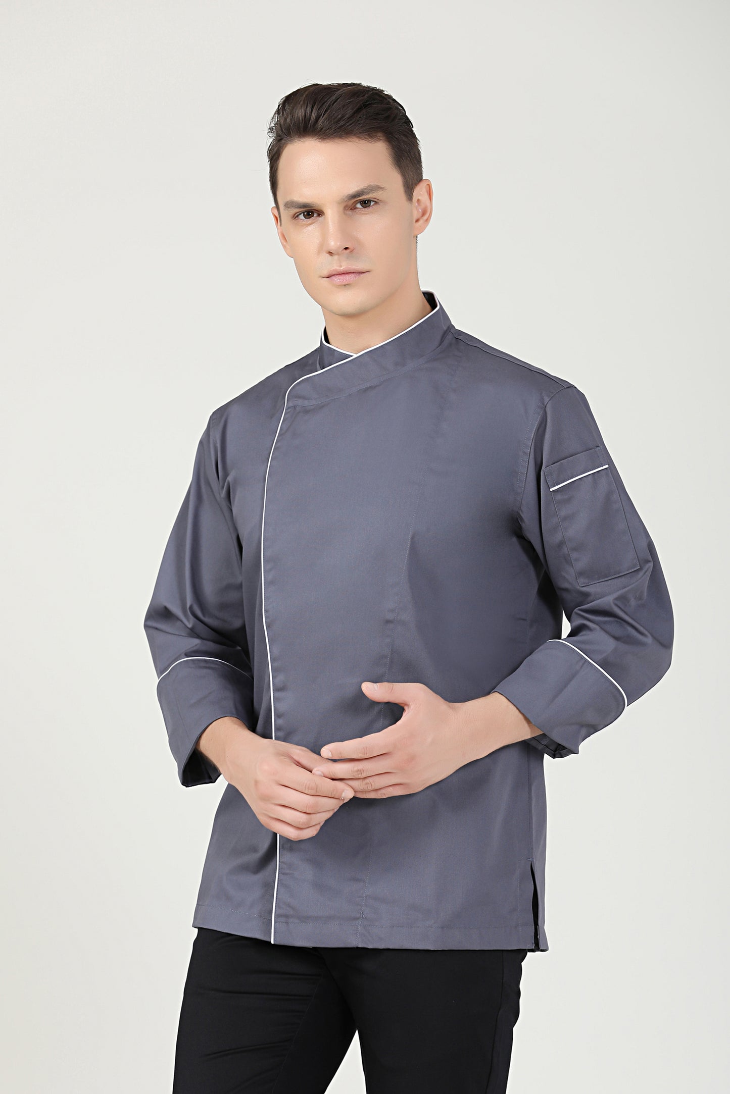 Sage Grey Chef Jacket, Long Sleeve