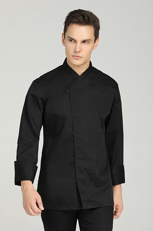 Tarragon Black Chef Jacket, Long Sleeve