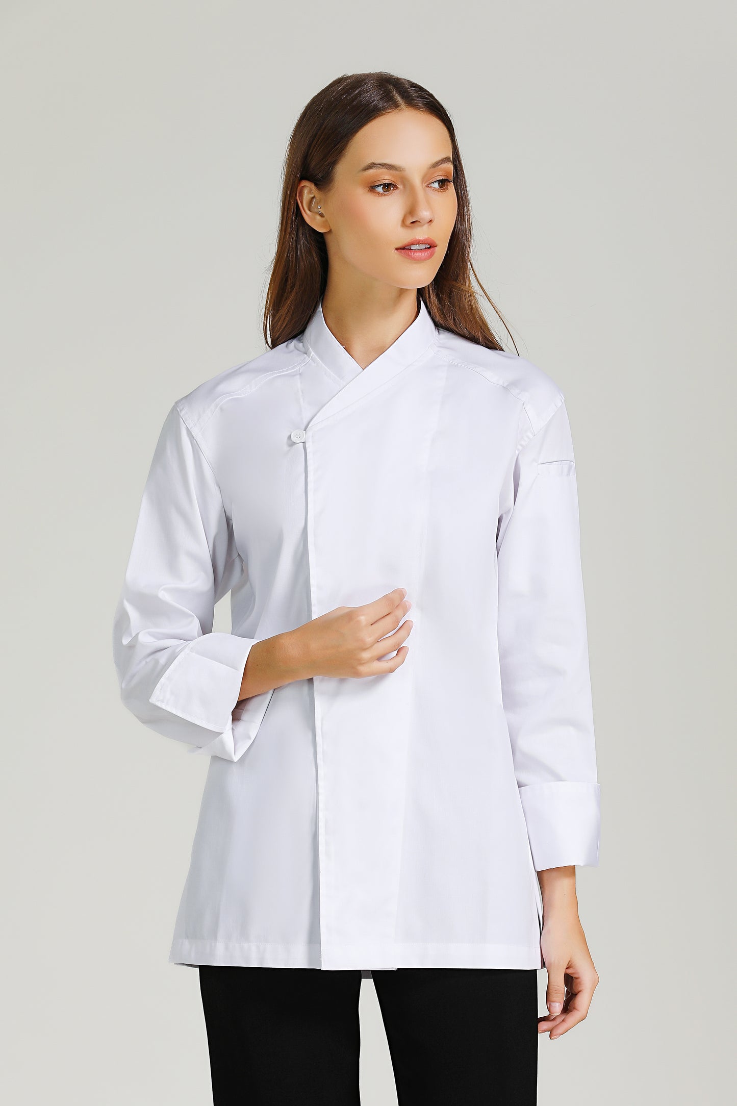 Tarragon White Chef Jacket, Long Sleeve