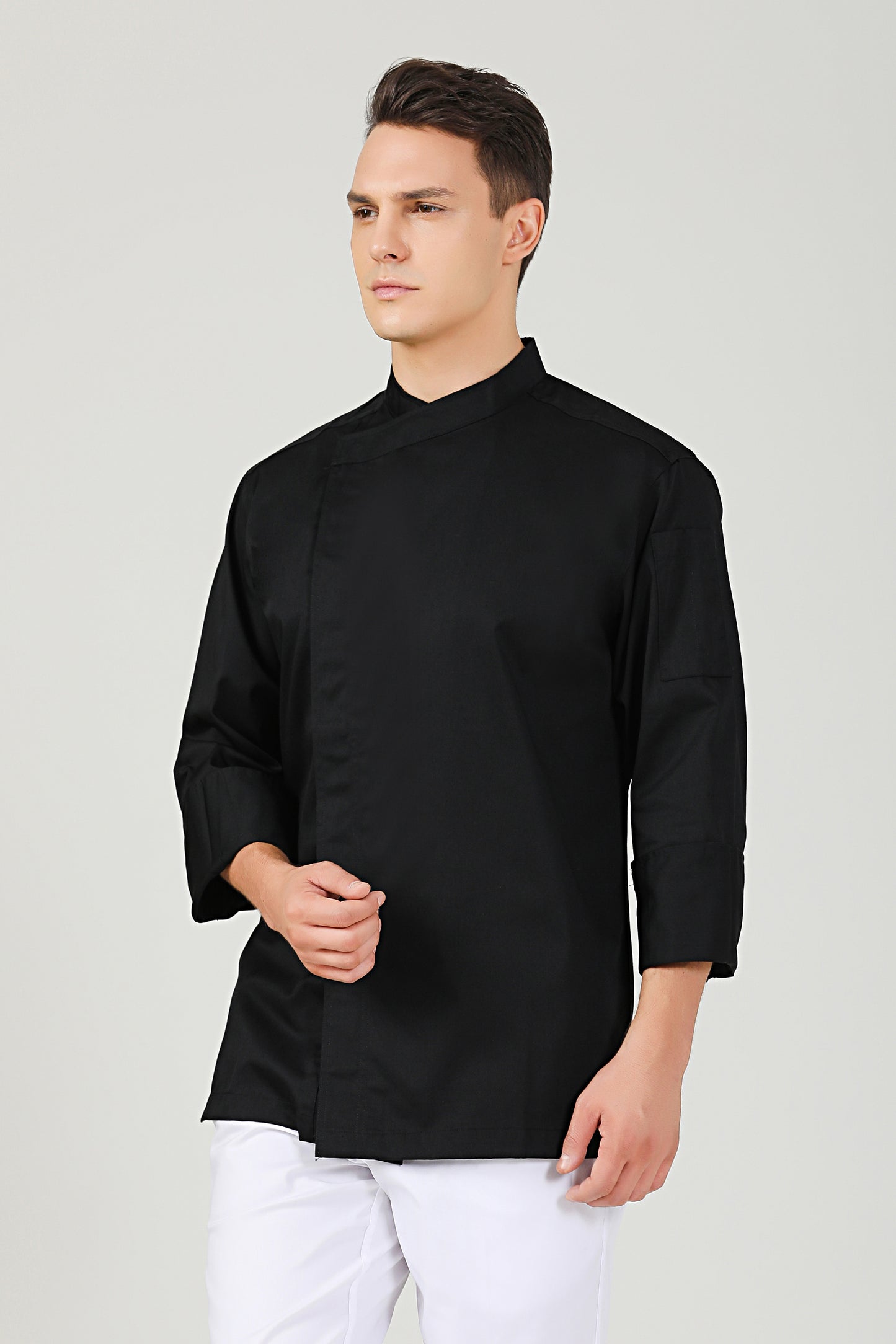 Thyme Black Chef Jacket, Long Sleeve