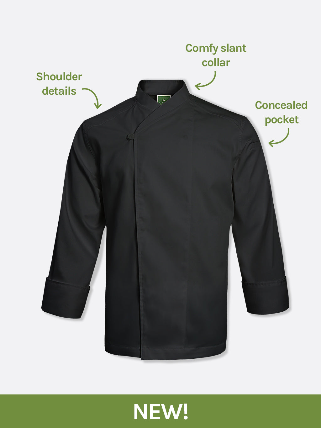 Tarragon Black Long Sleeve - Green Chef Wear